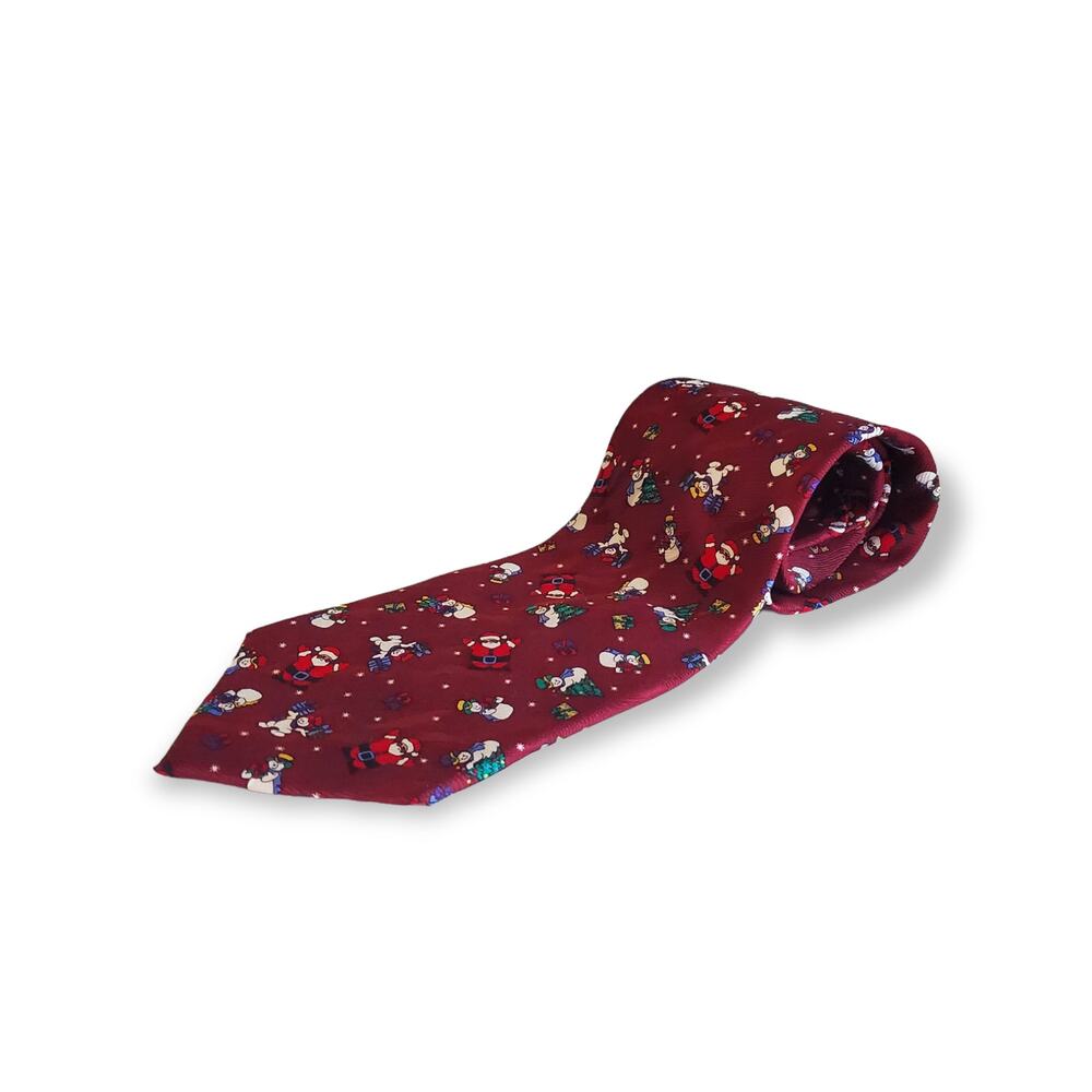 Sutter & Grant Vintage 80's Silk Holiday Themed Novelty Santa Showman Print Tie